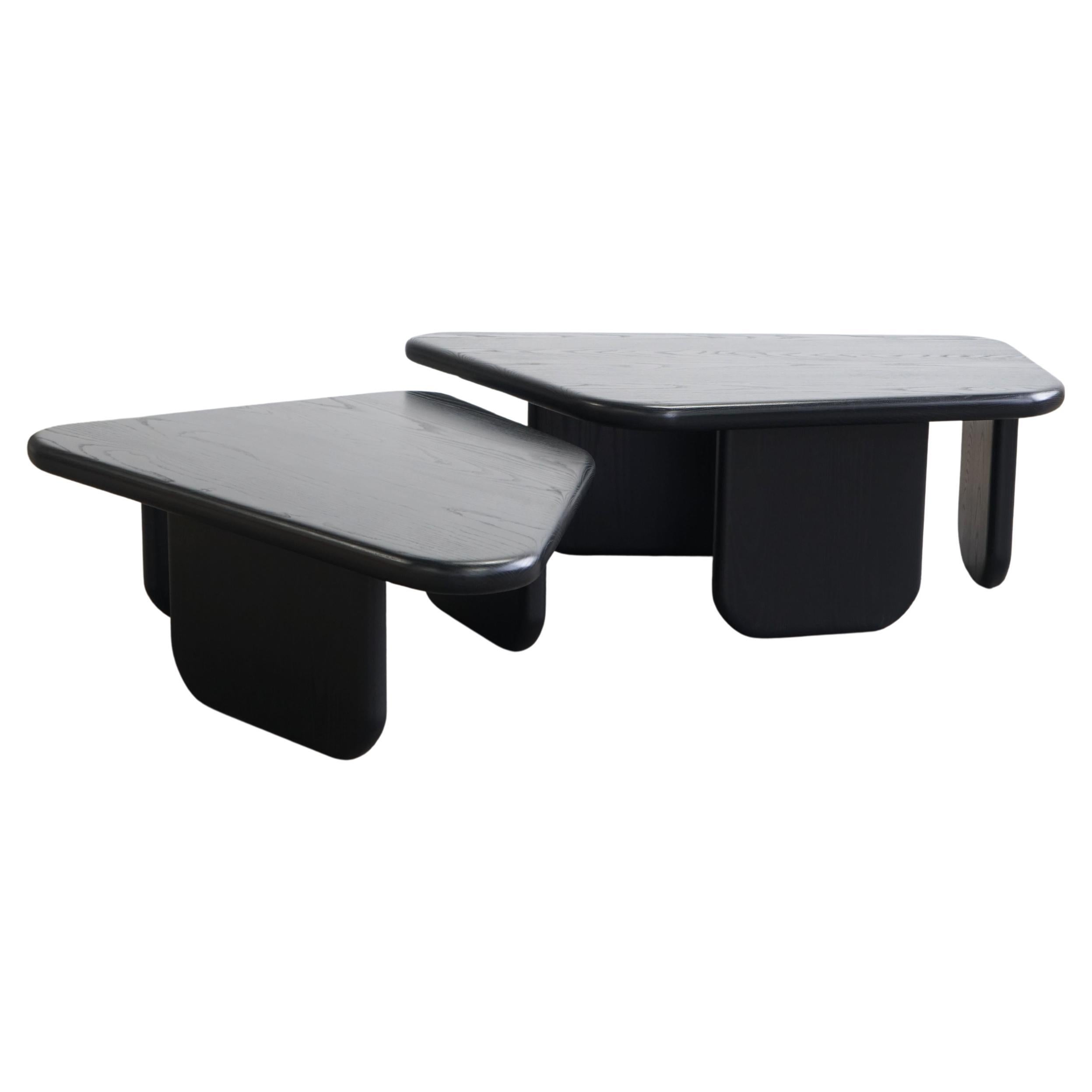 "NS3" Modern Nesting Coffee Tables by Last Workshop, Black Ash