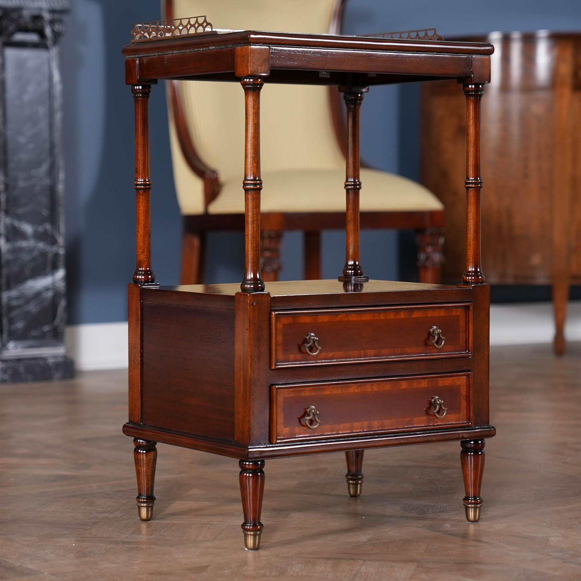 Asian NSI132 Two Drawer End Table For Sale