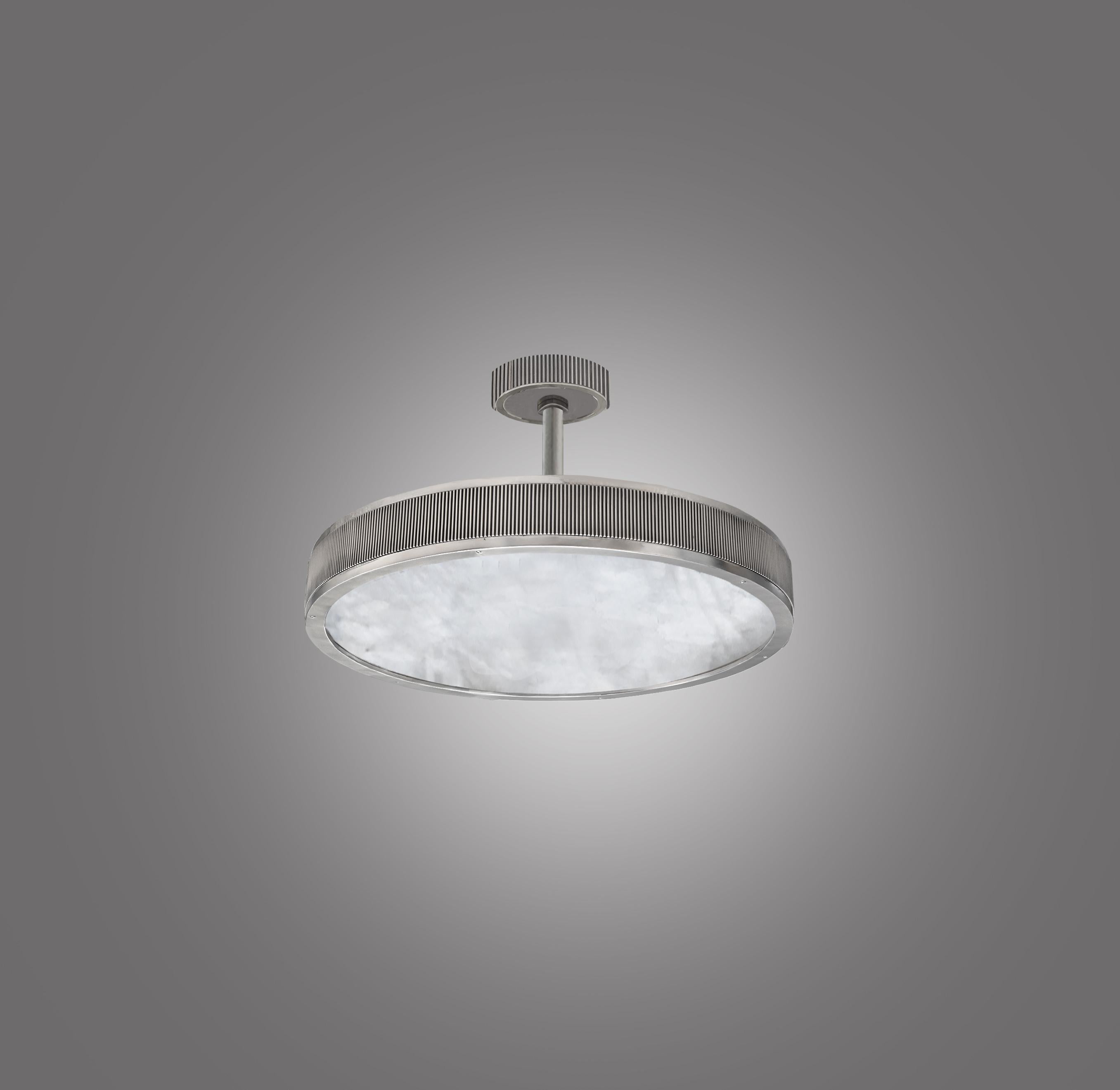Contemporary NSR18 Rock Crystal Semi Flush Mount by Phoenix For Sale