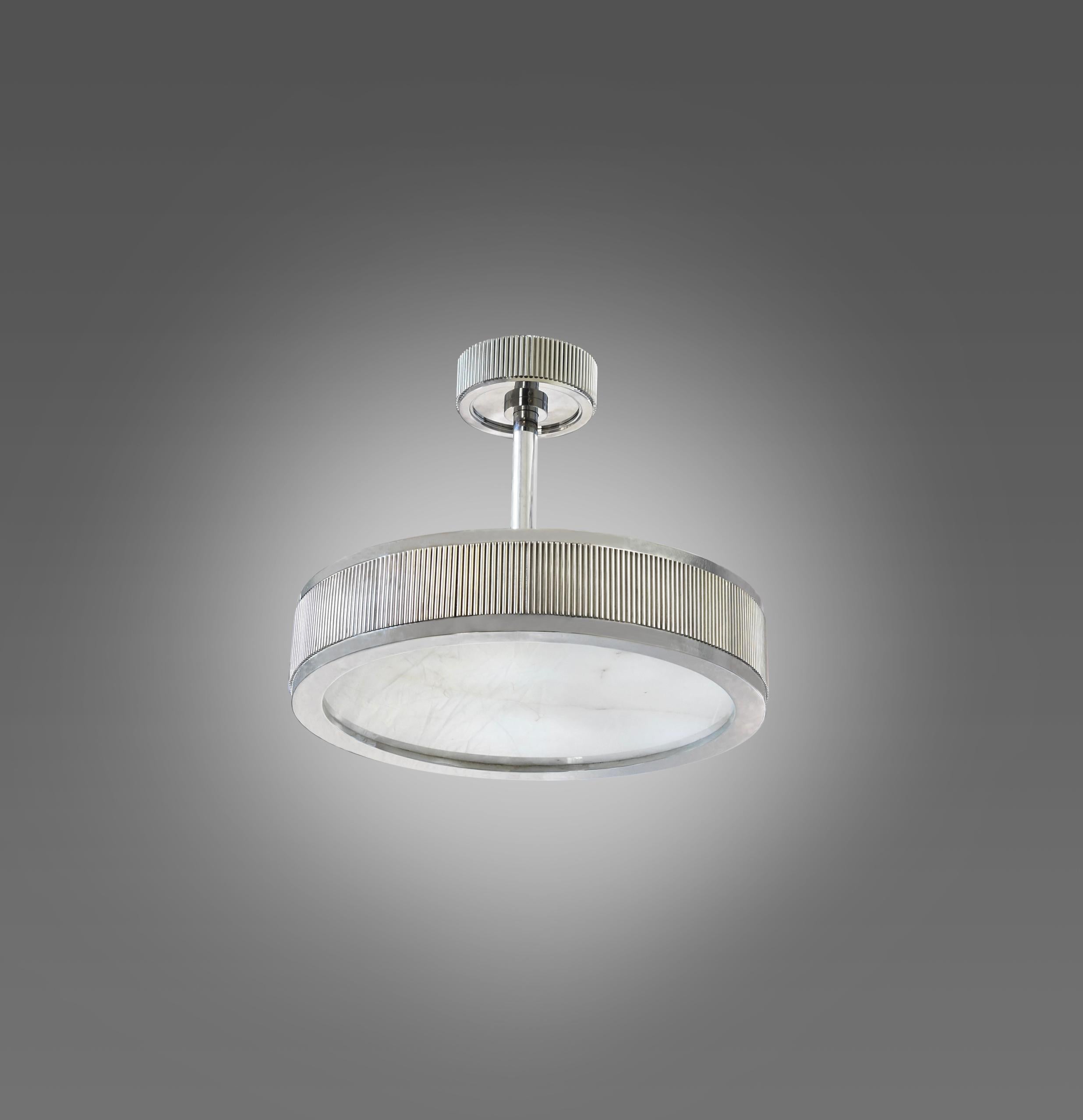 NSR18 Rock Crystal Semi Flush Mount by Phoenix In Excellent Condition For Sale In New York, NY