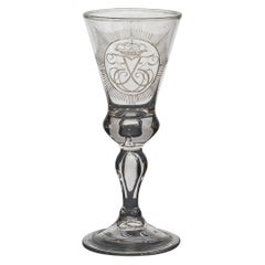 Nøstetangen "Chrystal Desert" Glass with Frederik V's Crowned Monogram