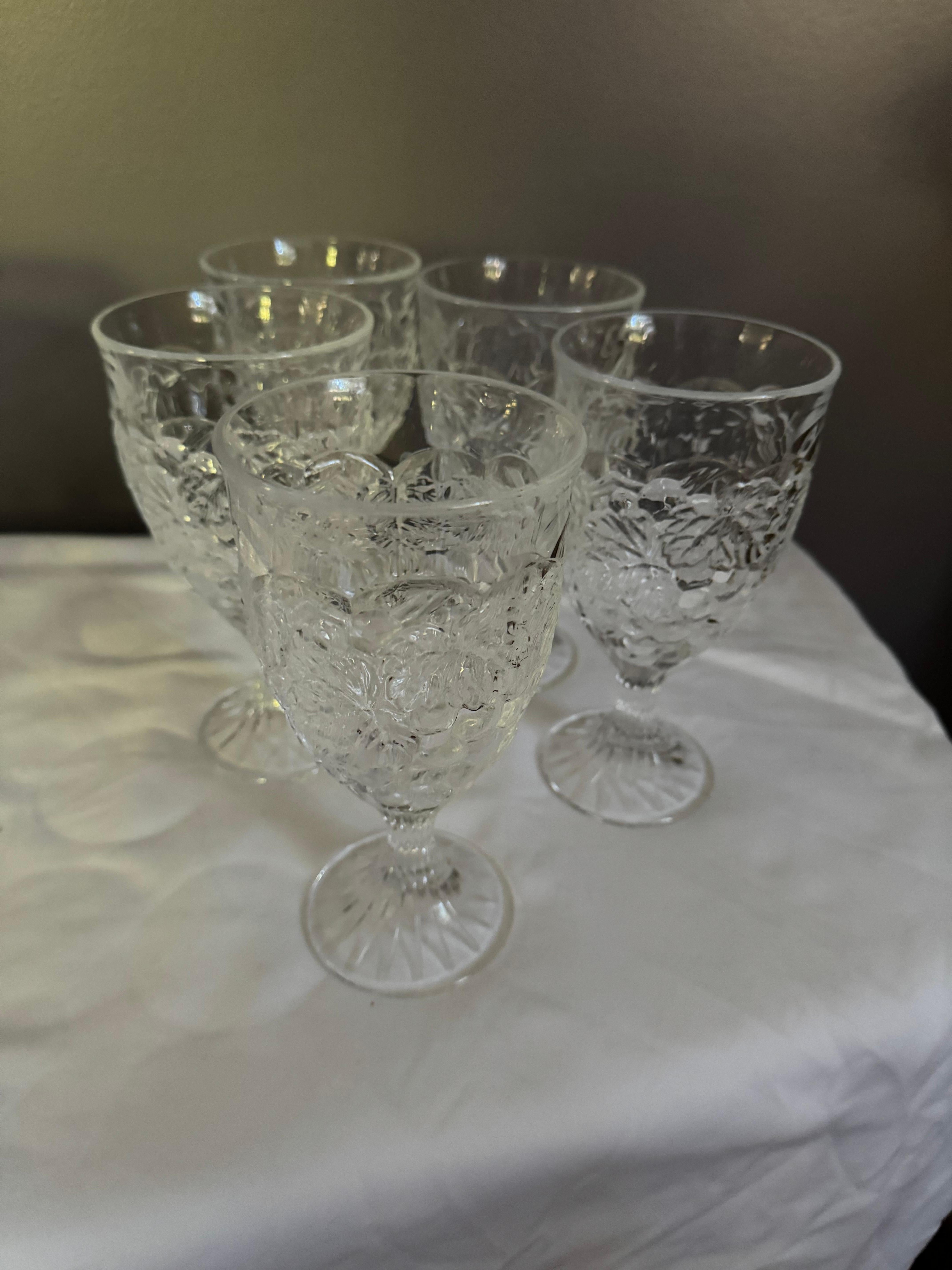 Bicchieri da tè e da vino Noritake Clear Arbor d'epoca - Bicchieri di cristallo in vendita 3