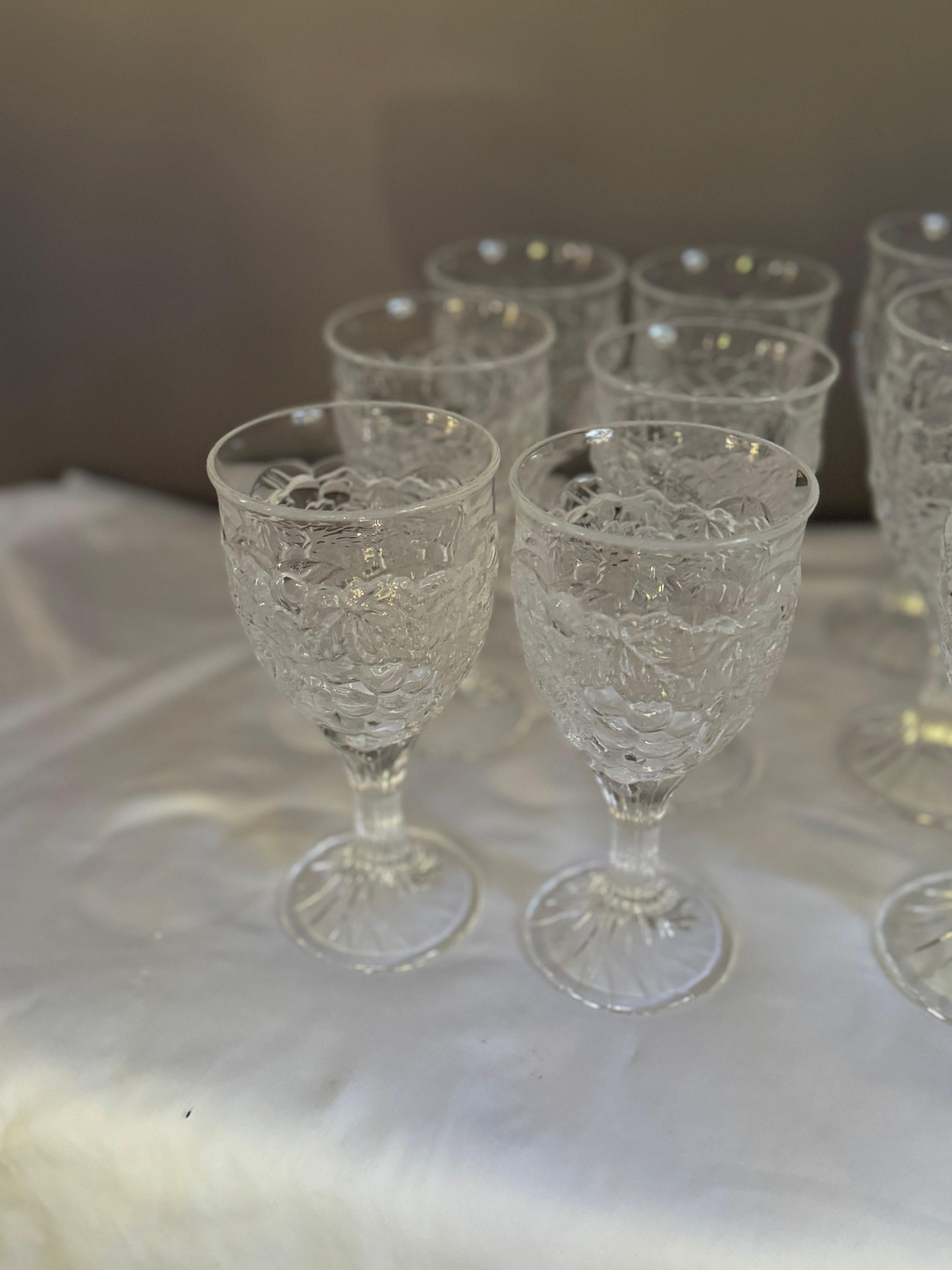 Giapponese Bicchieri da tè e da vino Noritake Clear Arbor d'epoca - Bicchieri di cristallo in vendita