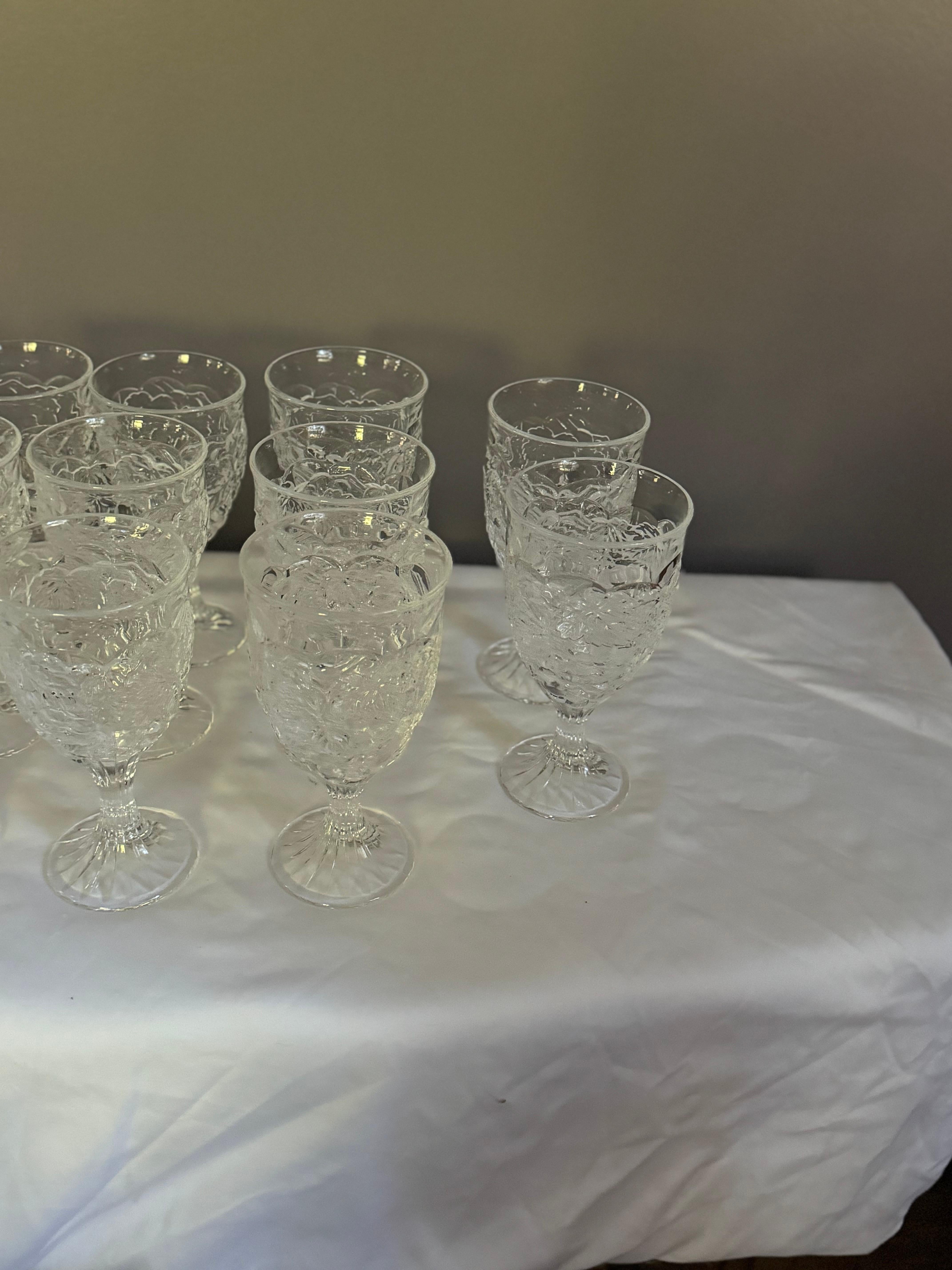 XX secolo Bicchieri da tè e da vino Noritake Clear Arbor d'epoca - Bicchieri di cristallo in vendita