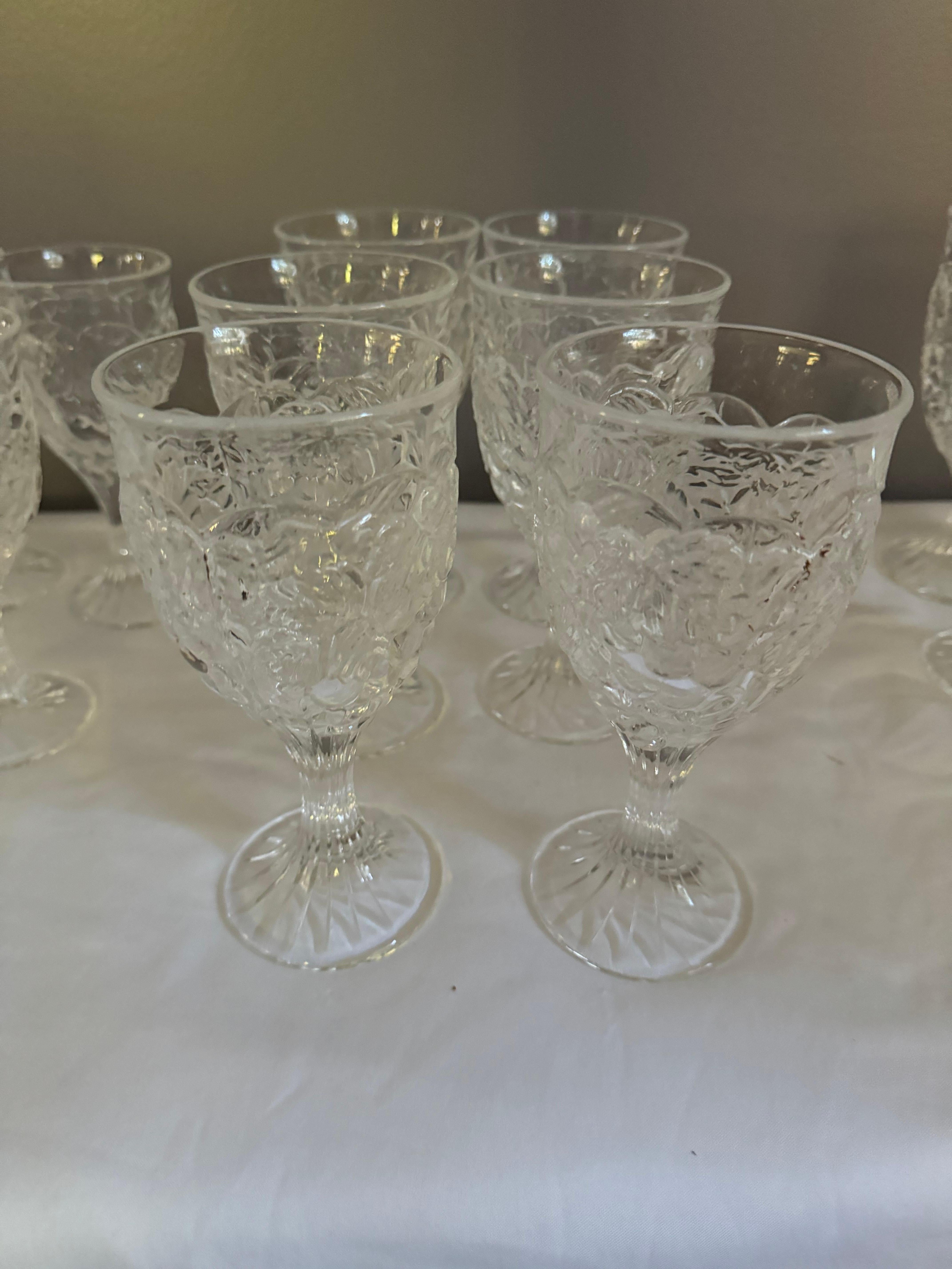 Bicchieri da tè e da vino Noritake Clear Arbor d'epoca - Bicchieri di cristallo in vendita 2