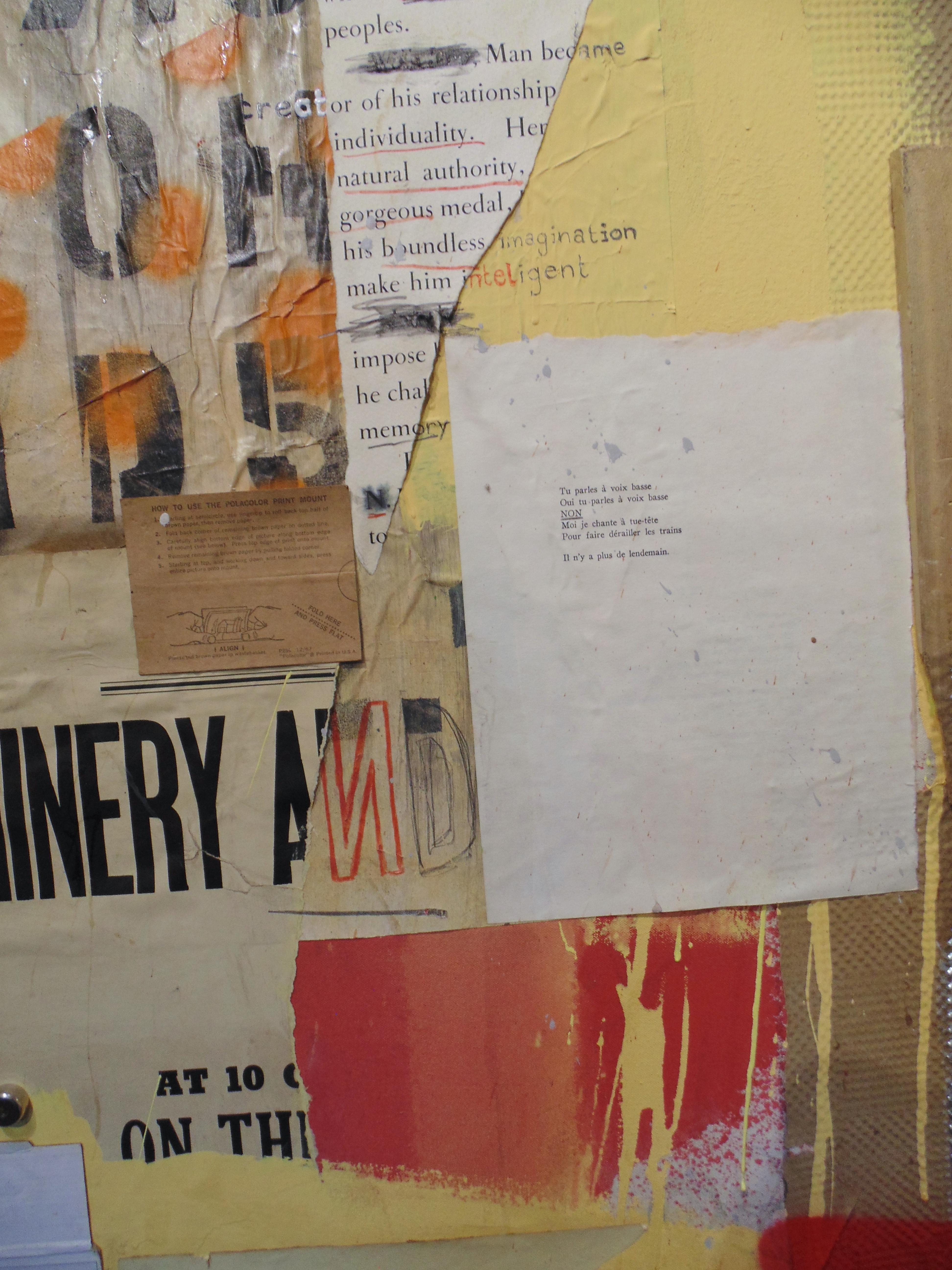 Number 2 di NTEL, graffiti, street art, astratto, testo, rosso, gocce gialle, metallo 4
