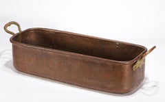 Antique American Large Dovetailed Copper Pot Cast Brass Handles