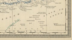 ntique Connecticut Map Wall Art – Railroads, Towns & Long Island Sound, ca.1888