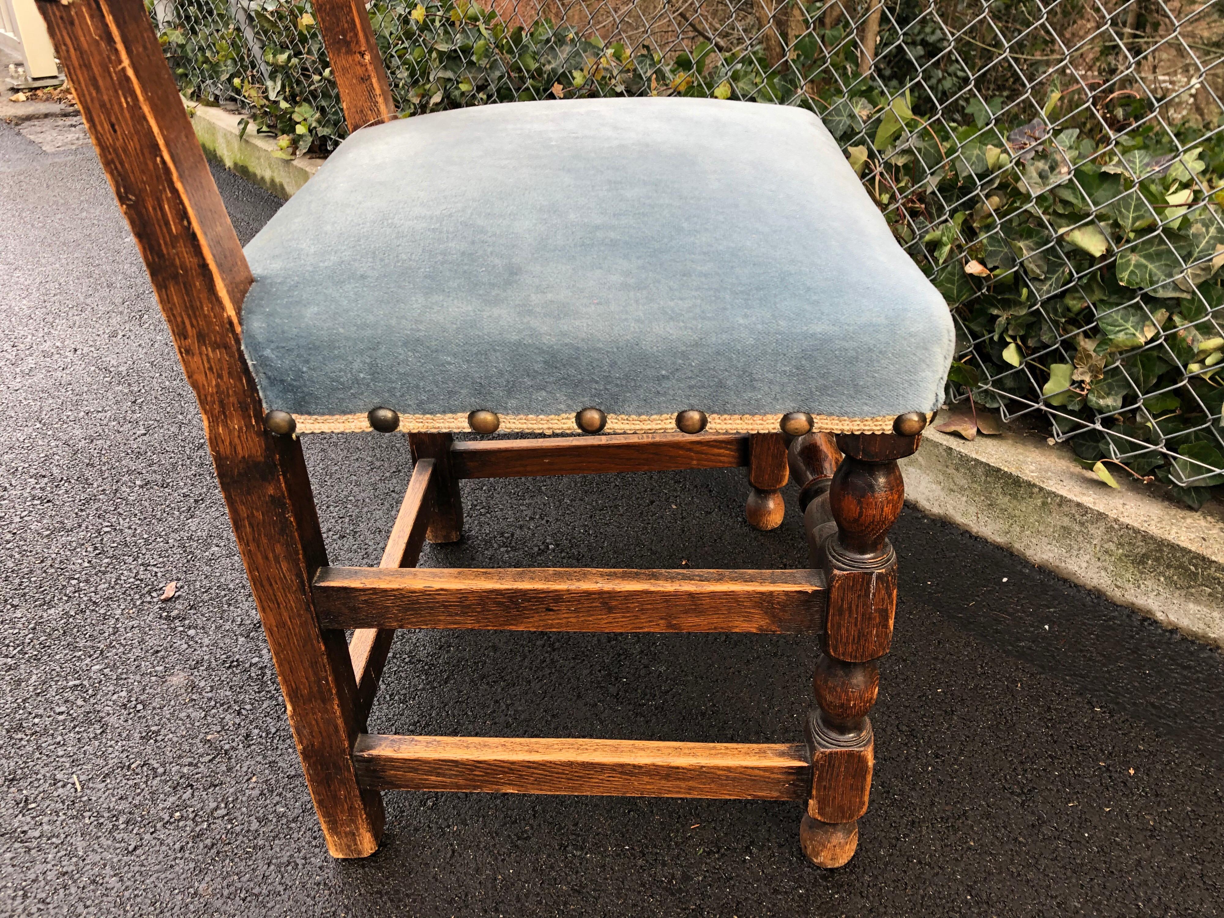 CLEARANCE Set of 4 French Country Provincial Rustic Blue Dining Castle Chairs 7