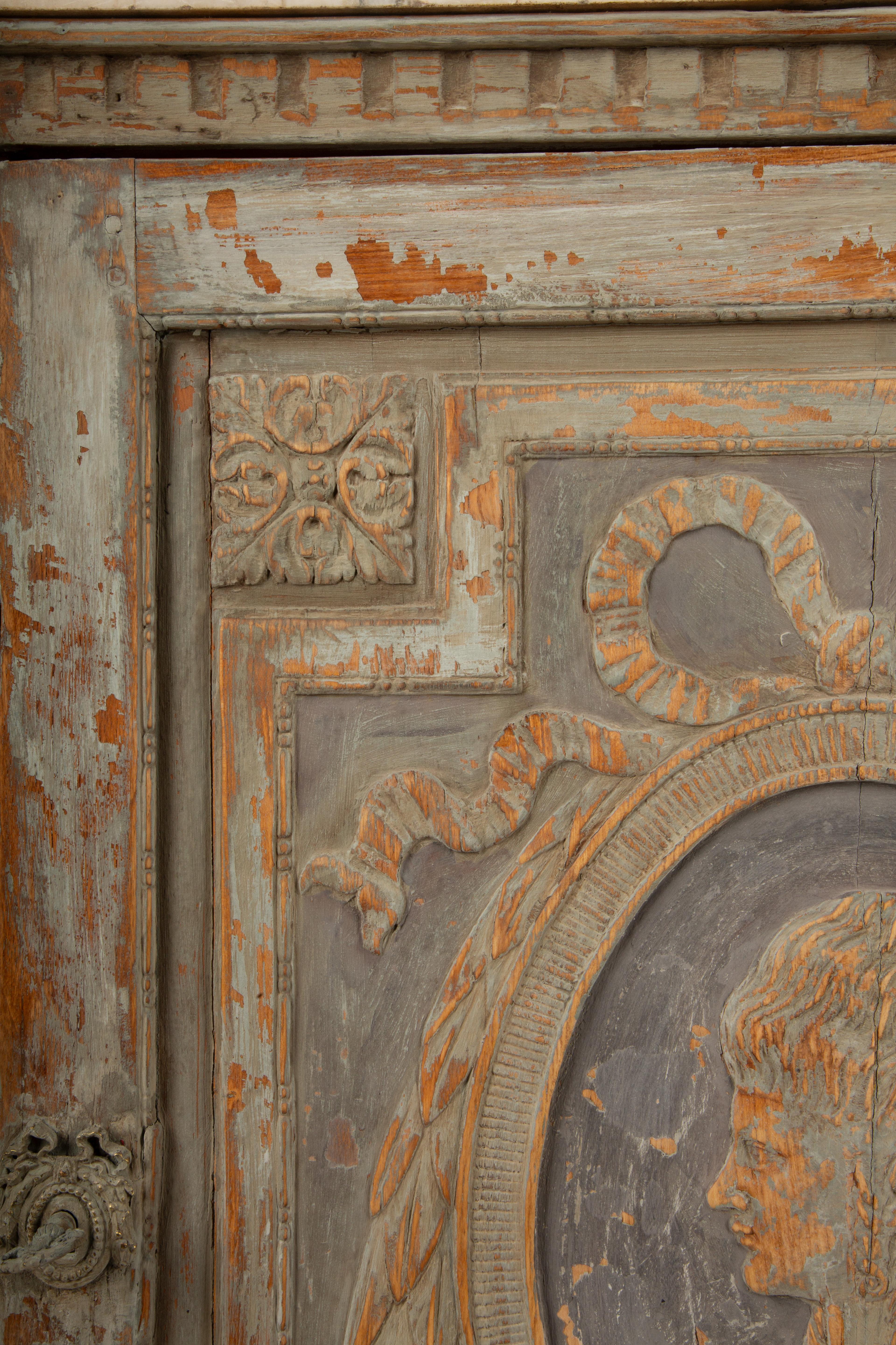 Intricately Carved 18th/19th-Century Gustavian Corner Cabinet with Marble Top 4