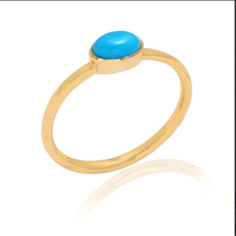 De las mujeres Anillo Turquesa Ntural Oro 18K en venta