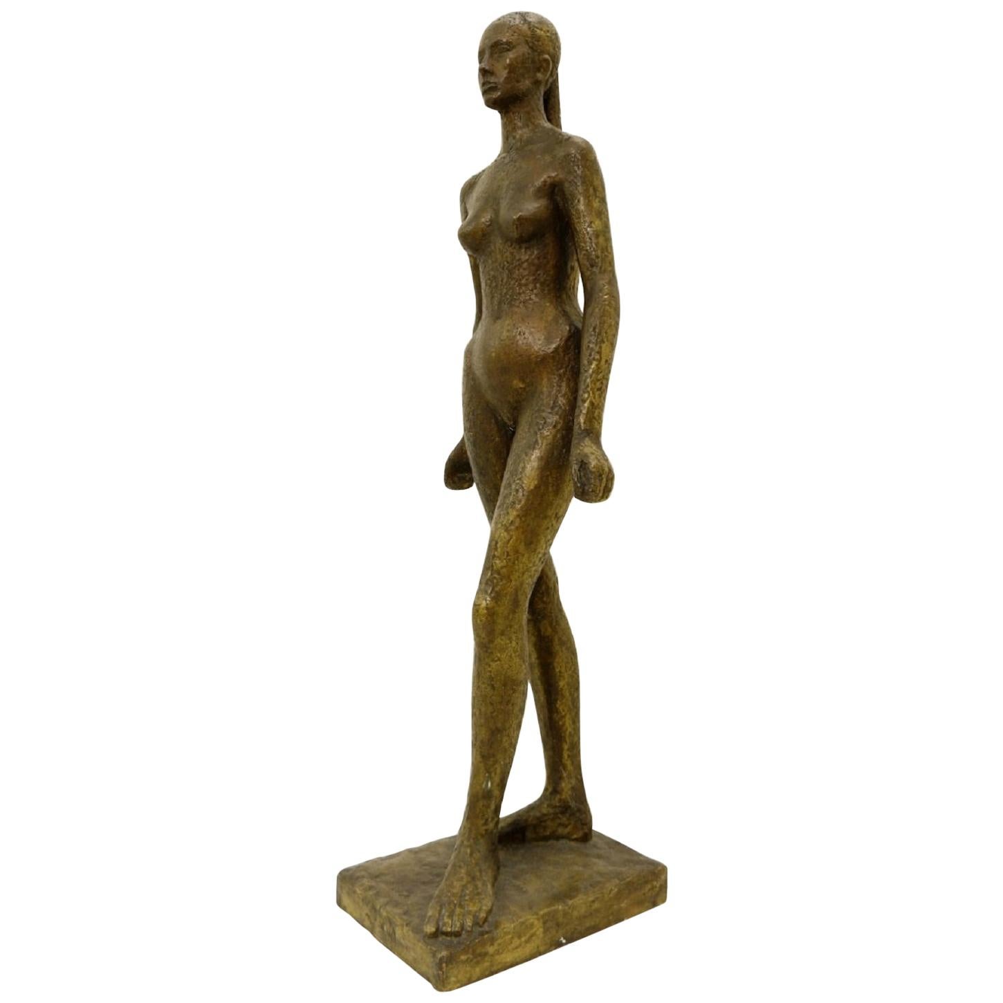 'Nu D'Anael' André Del Debbio Wax Bronze Casting, Valsuani Foundry, circa 1946 In Good Condition In Brussels, BE