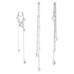 Set d'oreilles NU en argent 925, clous d'oreilles en zircone et cristaux de verre par O Sh