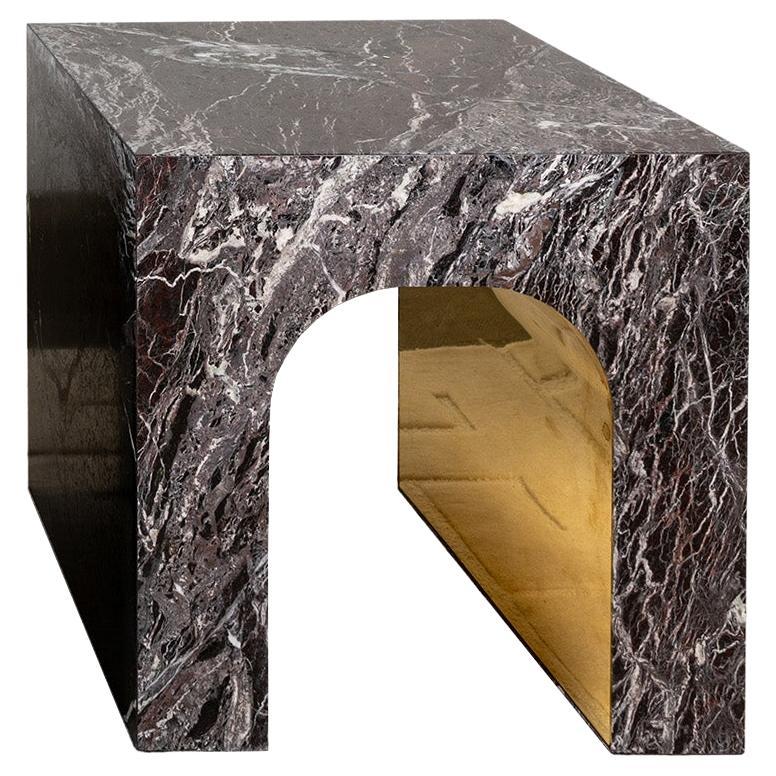 NU - Hand made Coffeetable in Marble and Brass For Sale