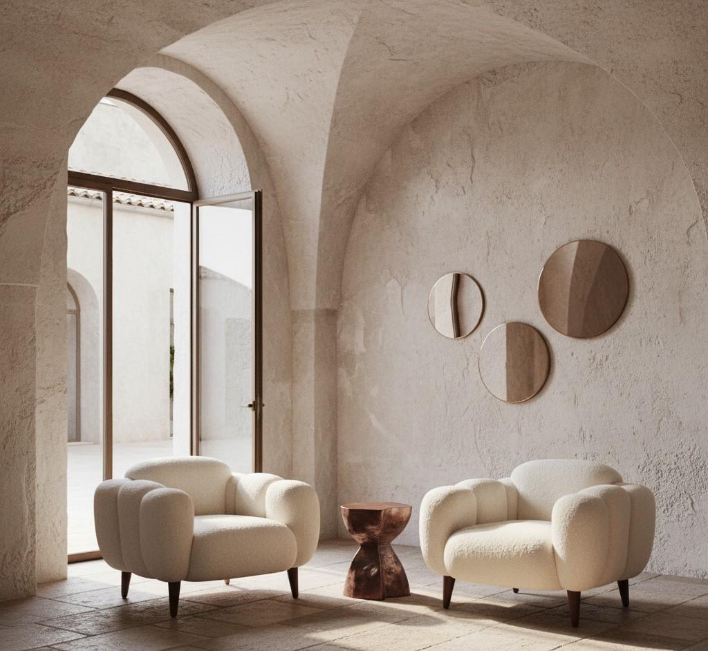 Nuage Bleu Fauteuil - Bouclé Azul Celadón , Patas Roble Gris by Sidani Design en venta 6