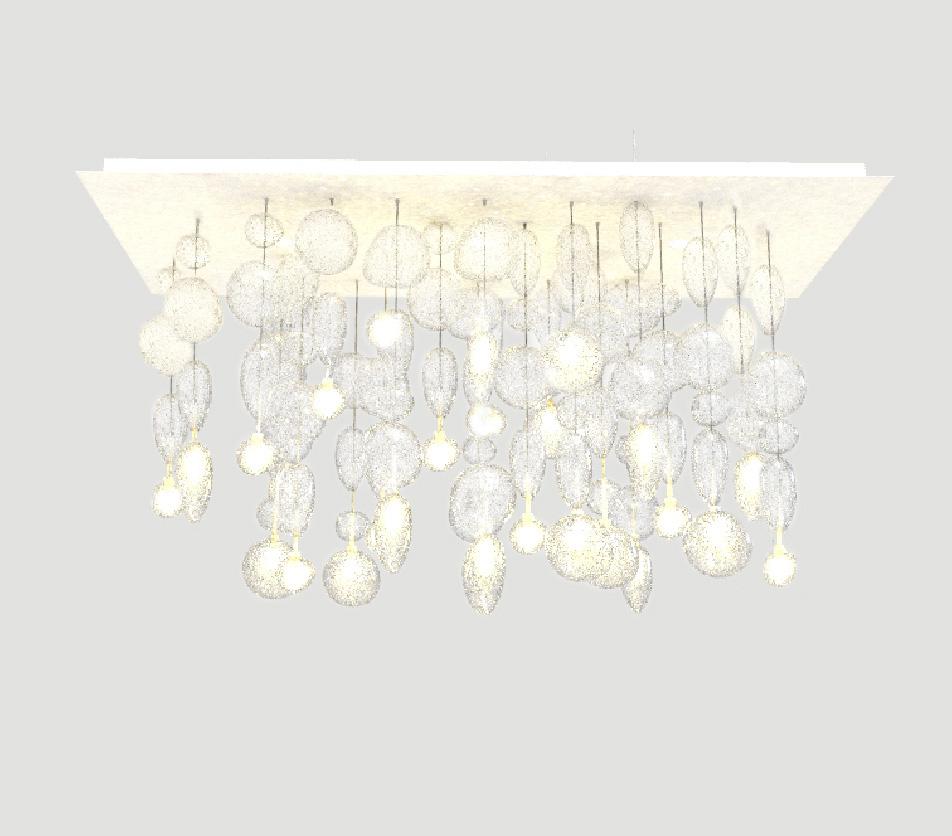 European Nuage Custom 24 Lights Pendant with Transparent glasses by Concept Verre
