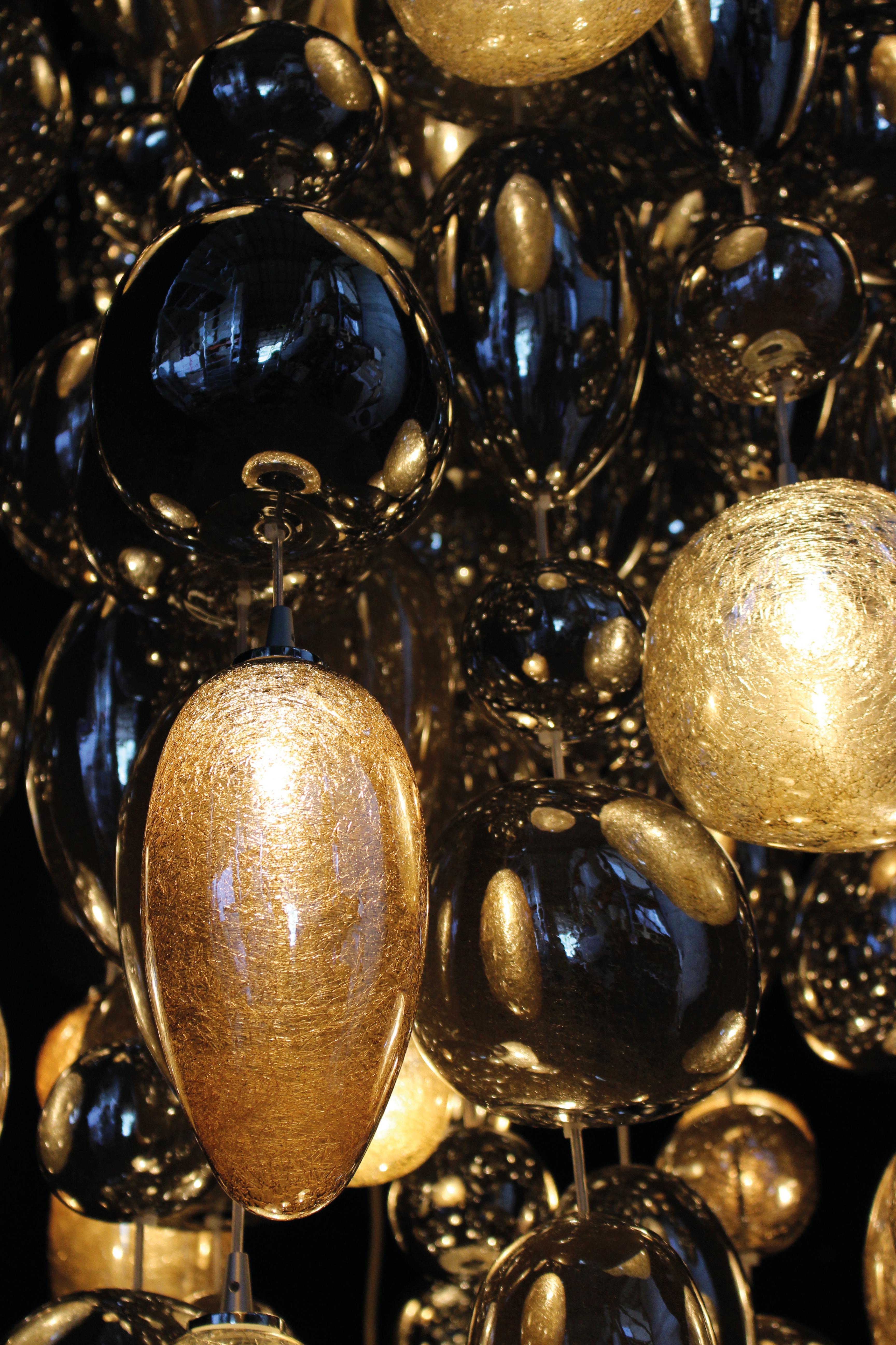 Nuage Mouth-Blown Glass Pendant Light Acero en venta