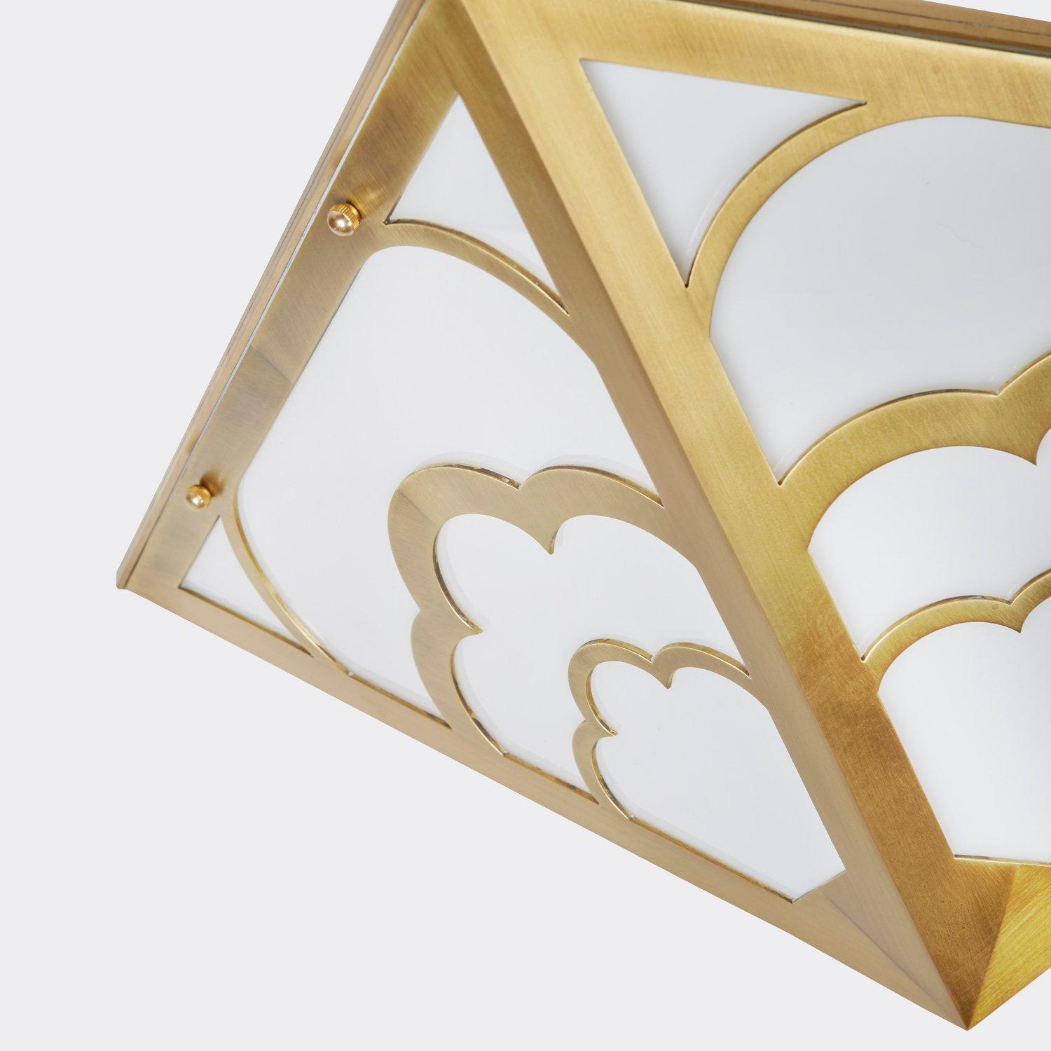 Brass Nuages Art Deco Pendant by David Duncan Studio For Sale