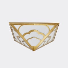 Nuages Deco Flush Mount in Brass by David Duncan