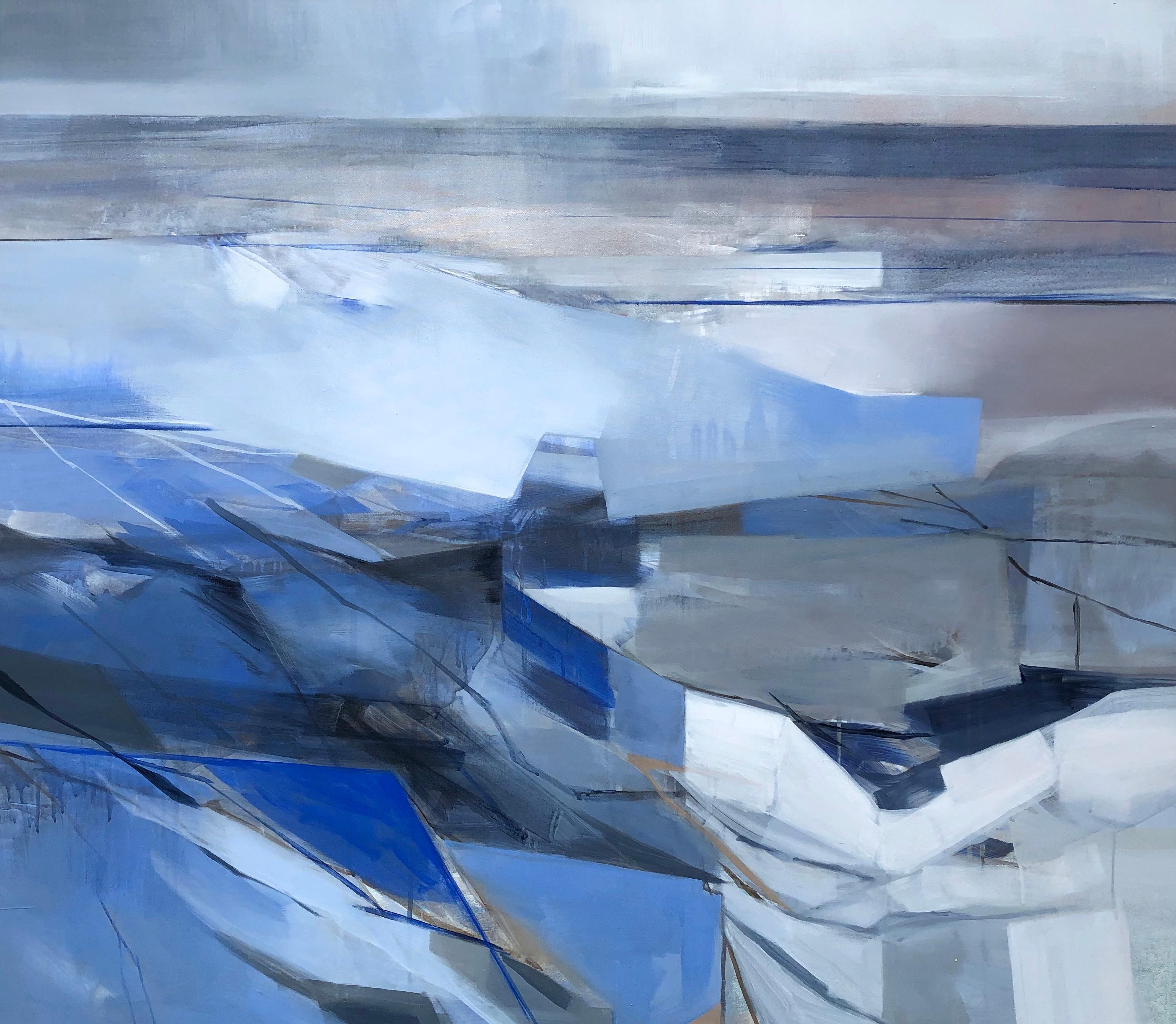 Nuala Clarke Abstract Painting - Realities of the Upper Air, Acrylic on Canvas, 35" x 41"