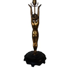 Nuart Bronze - Lampe de table d'appoint en forme de femme nue sur pied