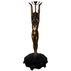 Nuart Bronze Standing Nude Figure Accent Table Lamp