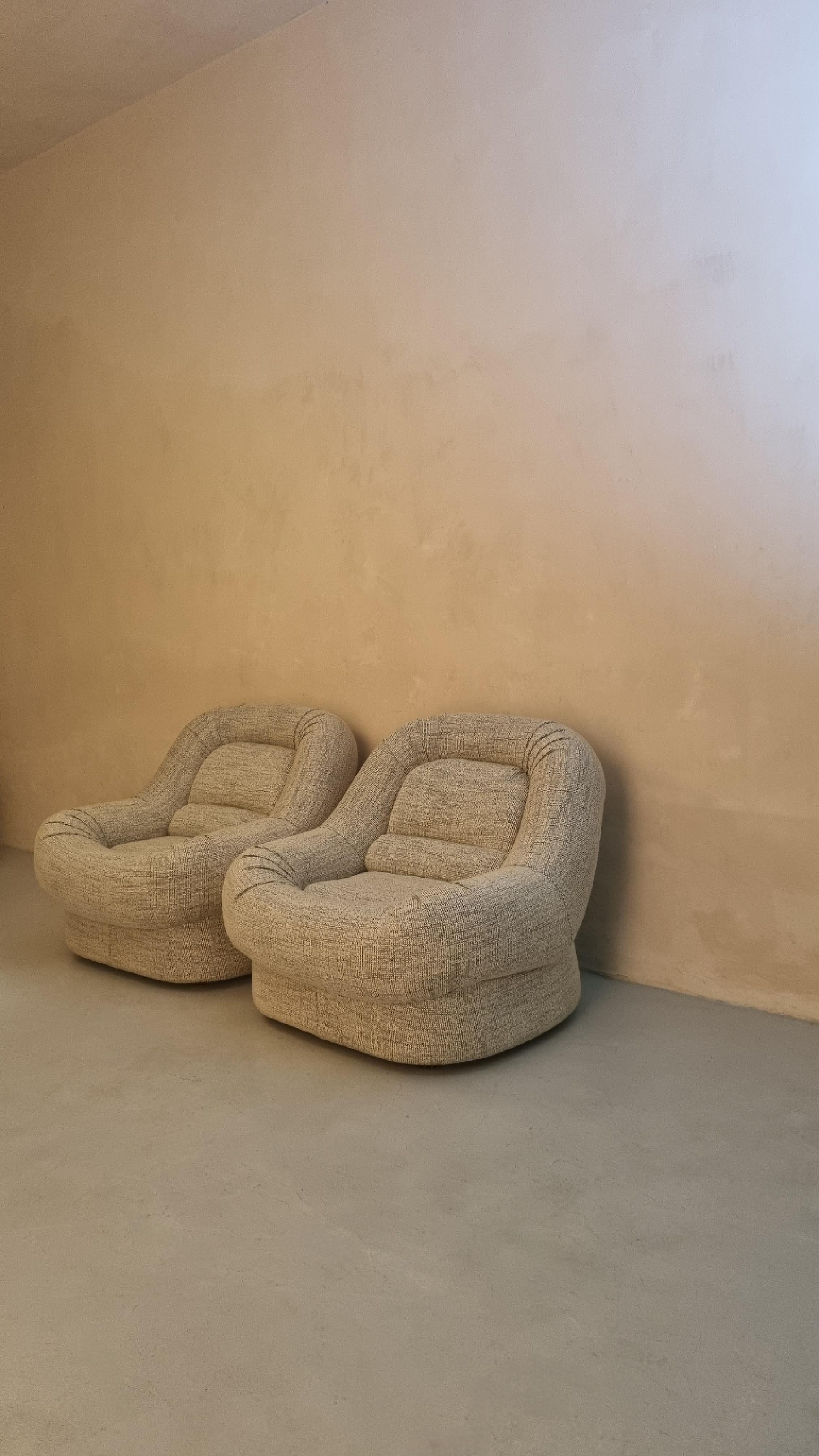 Nuava armchairs designed by Emilio Guarnacci & Felix Padovano for 1P 1969 In condizioni ottime a Arezzo, Italy