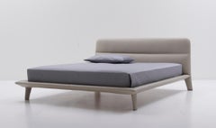 Nube Italia Amos Bed in Taupe and Gray Fabric by Mario Ferrarini
