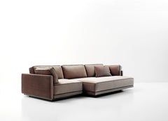 Nube Italia Canapé Avenue en tissu Brown avec garnitures noires par Marco Corti