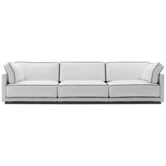 Nube Italia Avenue Sofa aus weißem Stoff mit schwarzen Besatz von Marco Corti