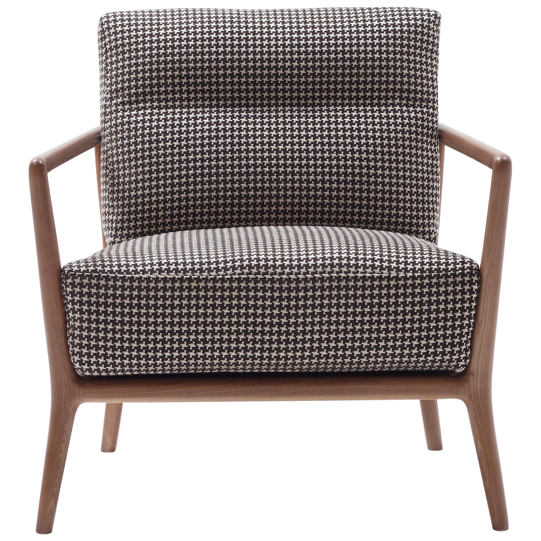 Nube Italia Carlton Armchair in Patterns of Brown Fabric by Marco Corti For Sale