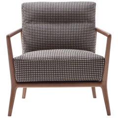 Nube Italia Carlton Armchair in Patterns of Brown Fabric by Marco Corti