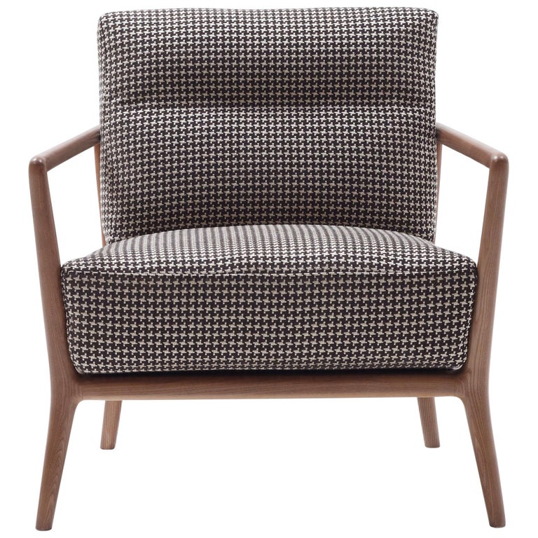 Nube Italia Carlton Armchair In Patterns Of Brown Fabric By Marco Corti