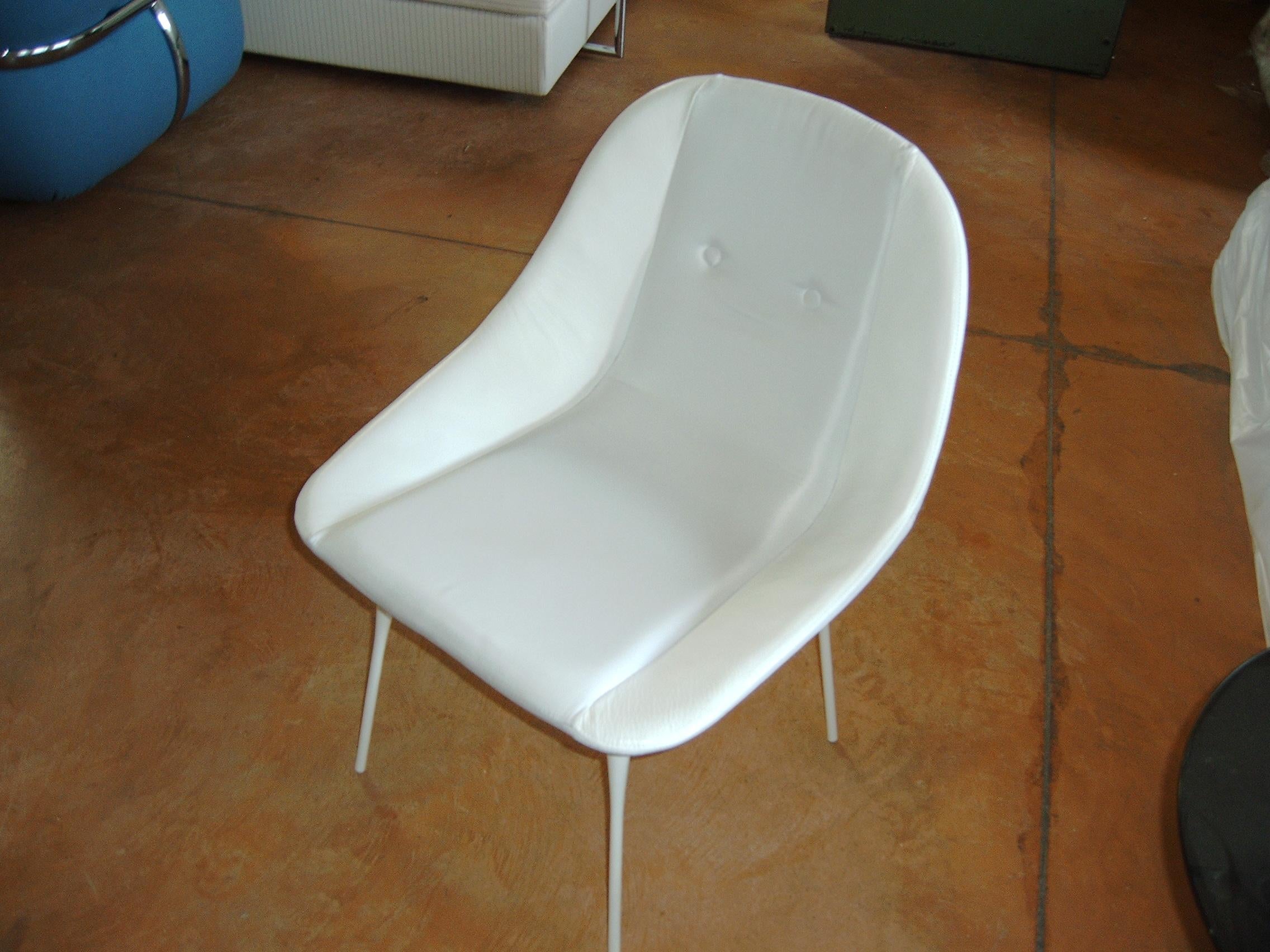 Modern Nube Italia Fency Dinig Chair in White by Marco Corti For Sale