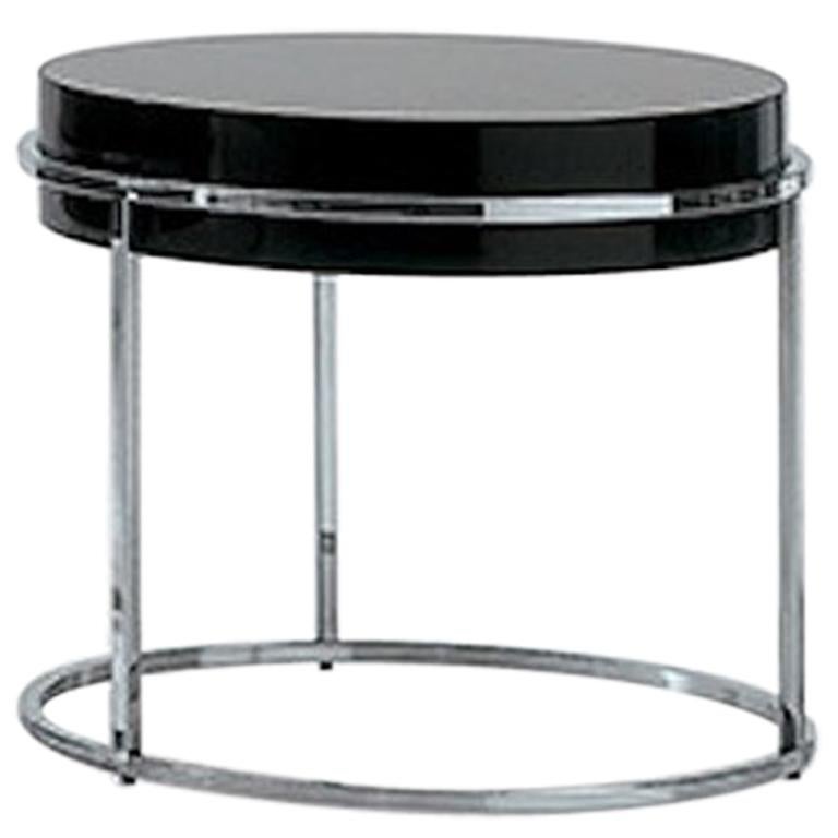 Nube Italia Link A Side Table in Lacquered Black Steel by Ricardo Bello Dias For Sale