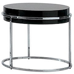 Nube Italia Link A Side Table in Lacquered Black Steel by Ricardo Bello Dias