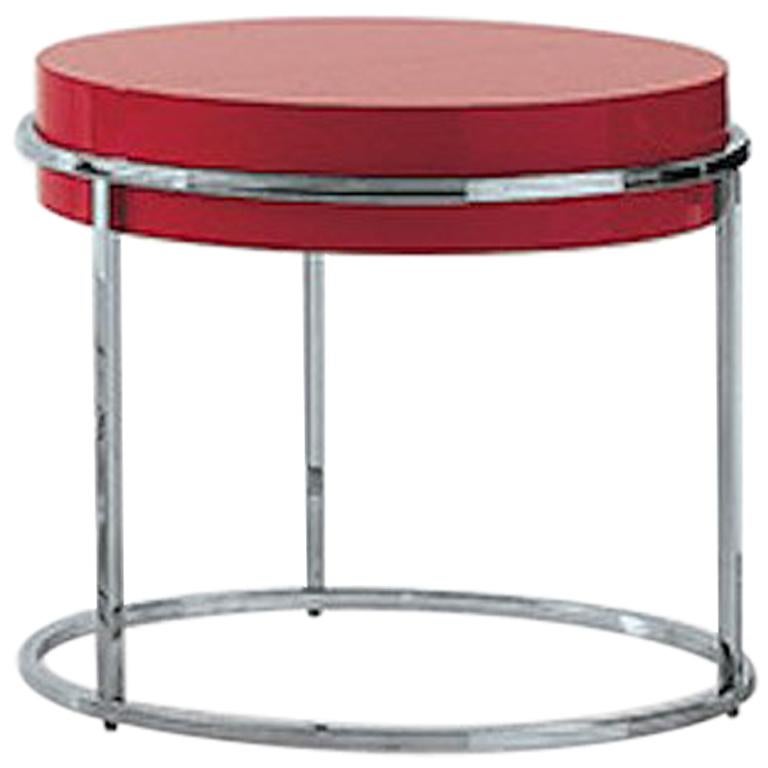 Nube Italia Link A Side Table with Red Lacquer Finish by Ricardo Bello Dias