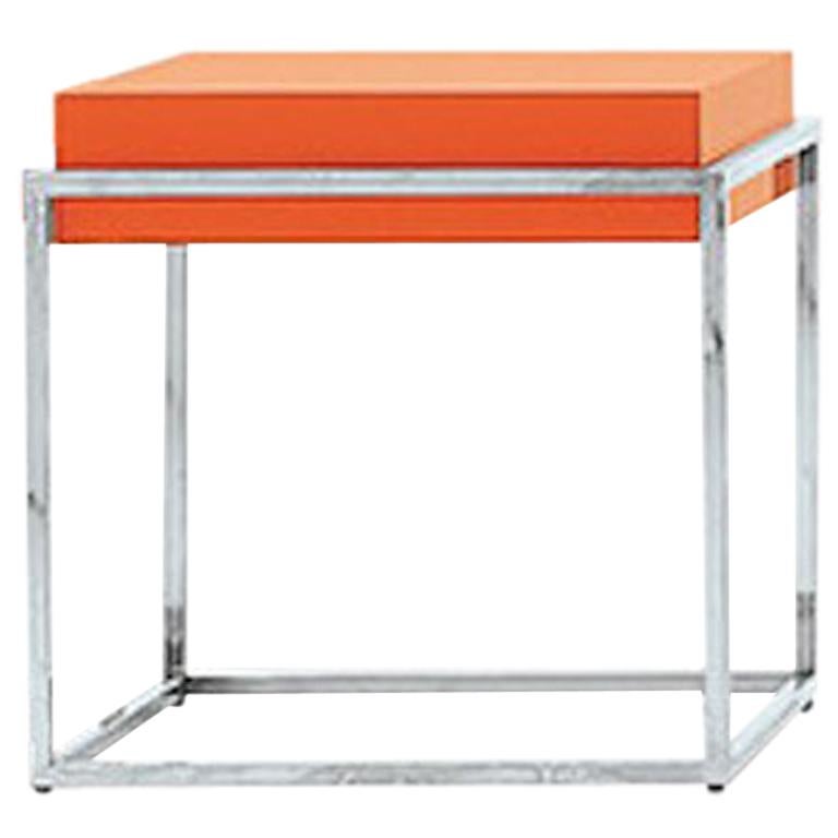 Nube Italia Link B Side Table in Lacquered Orange by Ricardo Bello Dias
