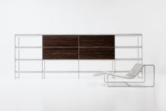Nube Italia Link Double Shelves in Dark Brown Wood by Kemistry of Style