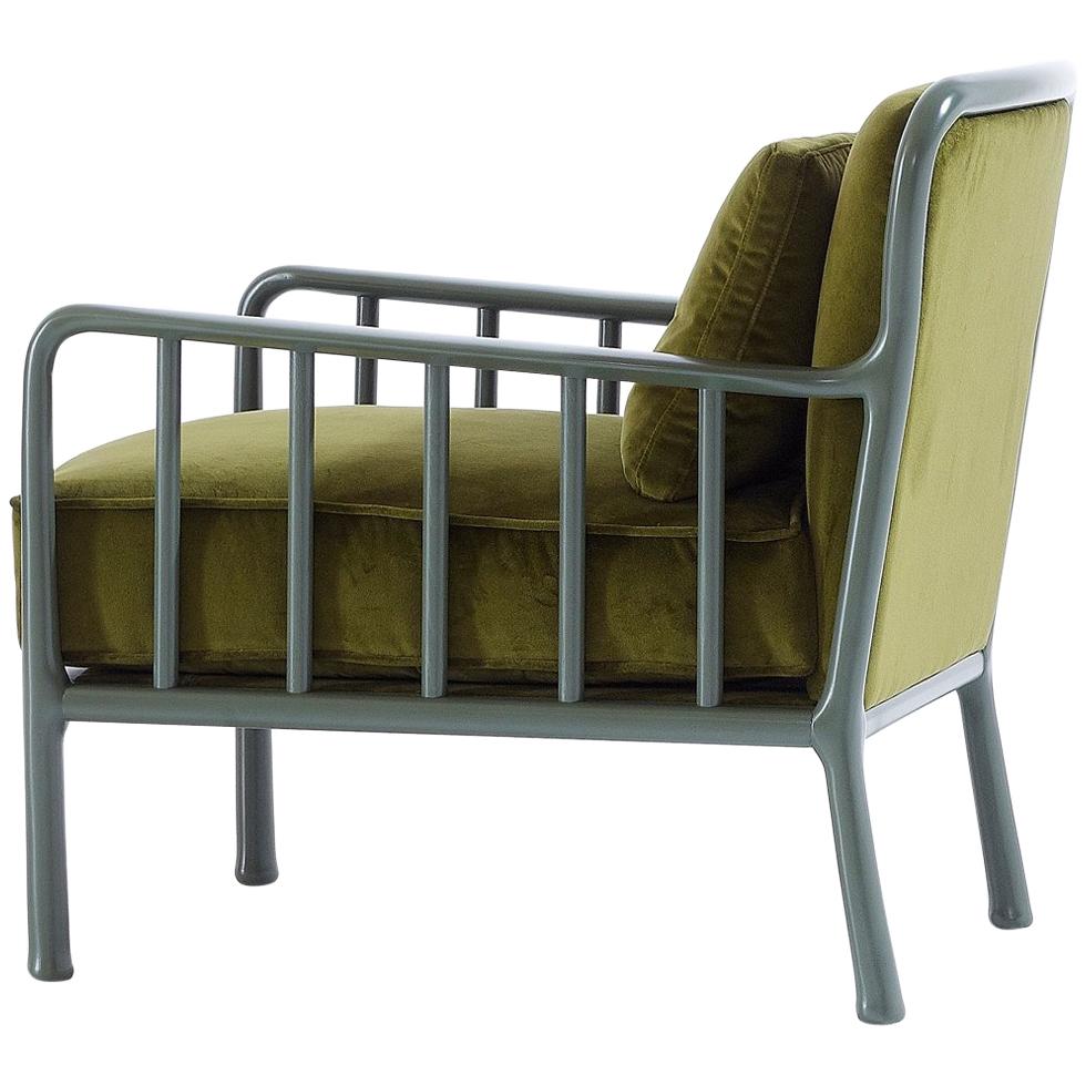 Nube Italia Loom Armchair in Olive Green by Marco Corti For Sale