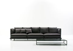 Nube Italia Remind Sofa in Black Leather by Carlo Colombo