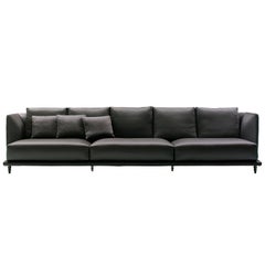 Nube Italia Remind Sofa in Black Leather by Carlo Colombo