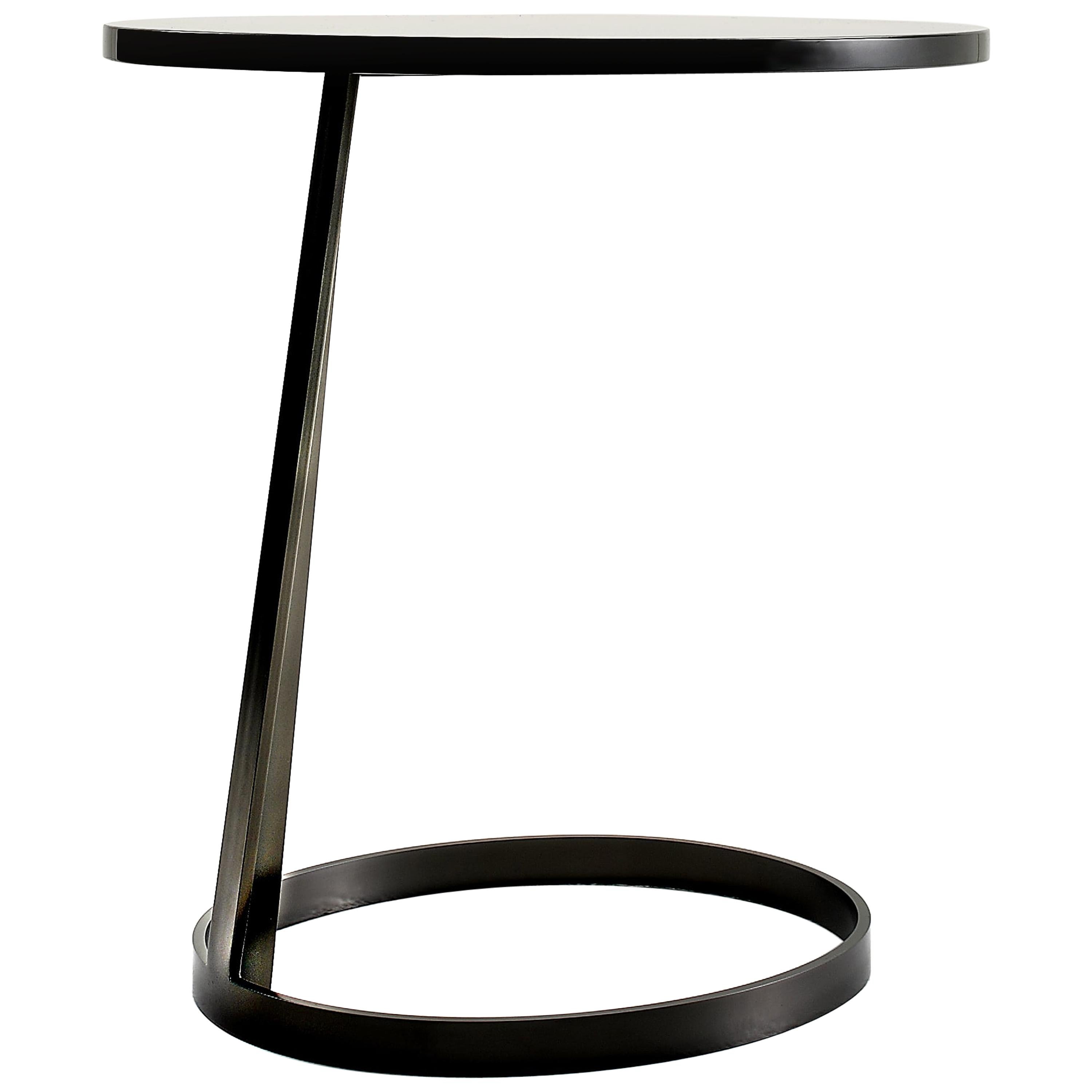 Nube Italia Rise Table in Black Lacquered Wood by Marco Corti For Sale