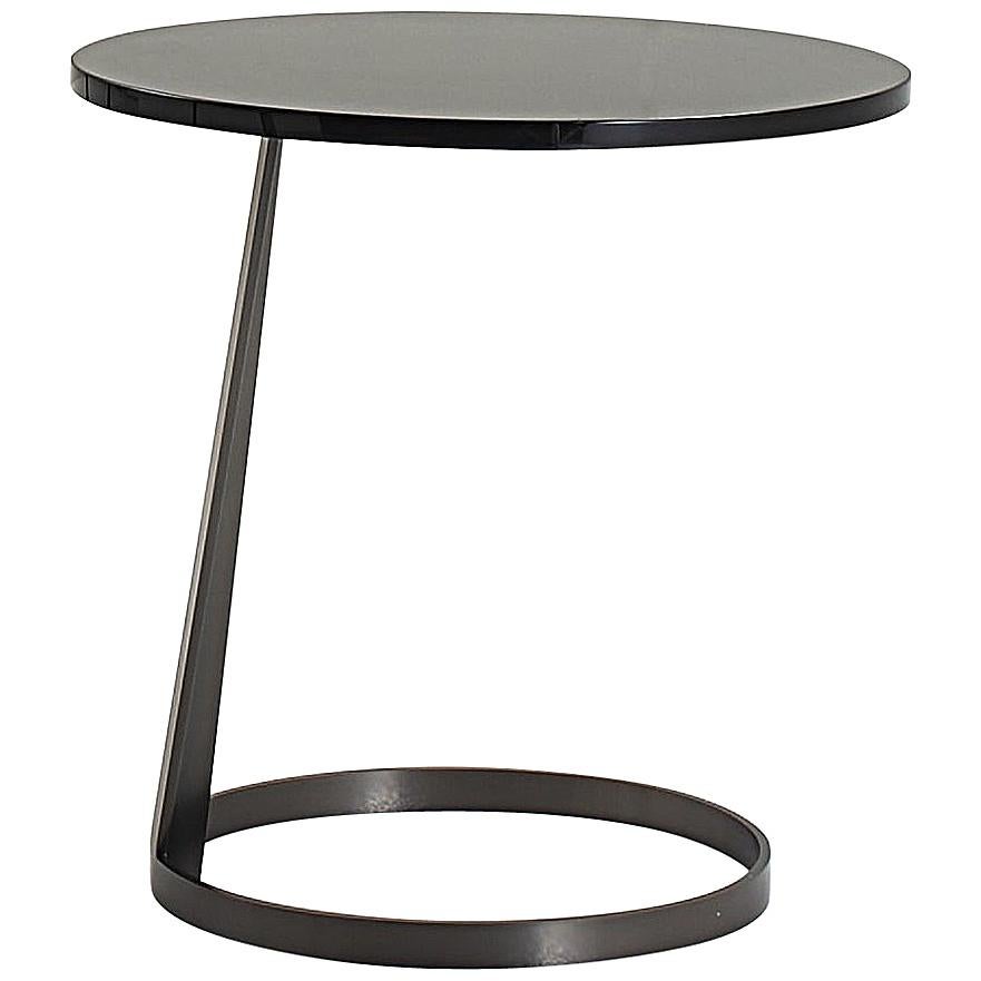 Nube Italia Rise Table in Black Lacquered Wood by Marco Corti For Sale