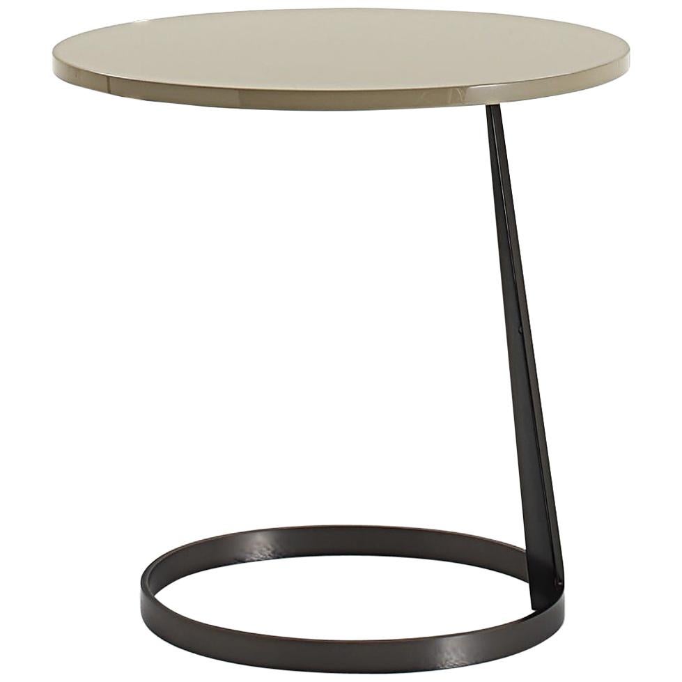 Nube Italia Rise Table in Tan Lacquered Wood by Marco Corti For Sale