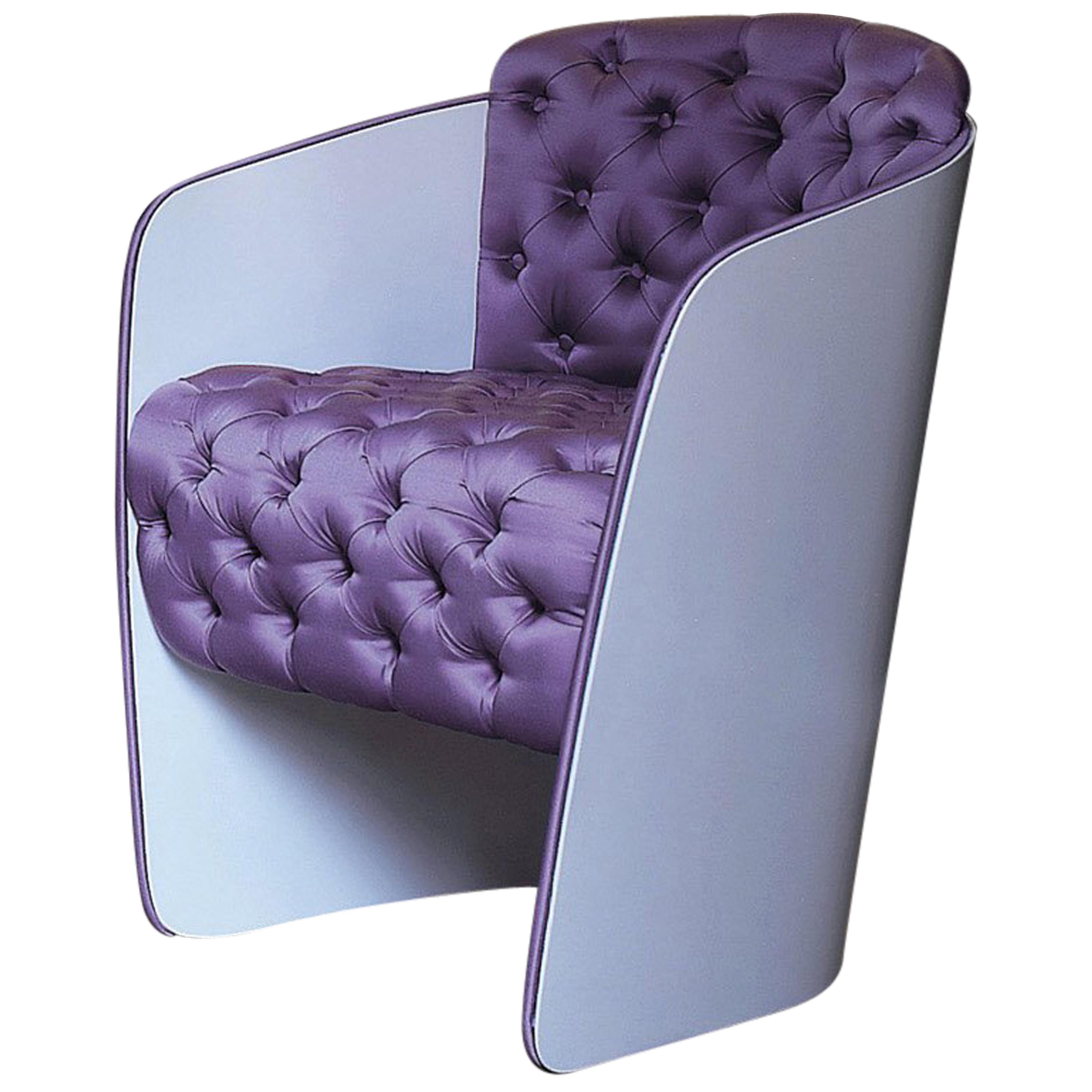 Nube Italia Sir-Sessel in Lavendel mit weißer Rückenlehne von Carlo Colombo