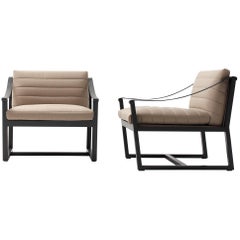 Nube Italia Softwood Armchair in Light Brown Fabric with Brown Legs, Marco Corti