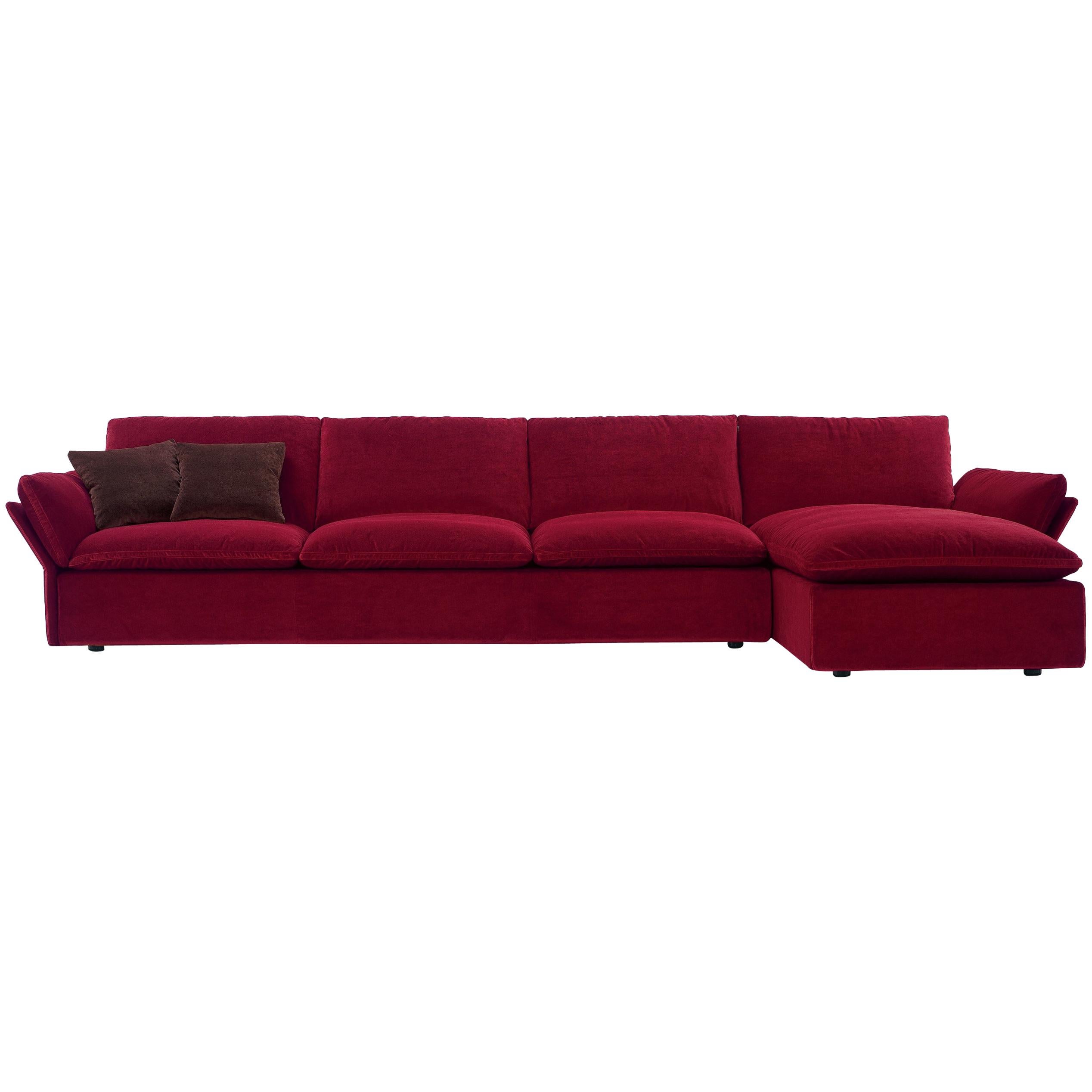 Nube Italia Tempt Sofa in Red Upholstery by Kemistry of Style For Sale
