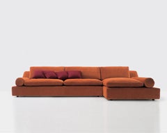 Nube Italia Tender Sofa in Orange Upholstery by Carlo Colombo