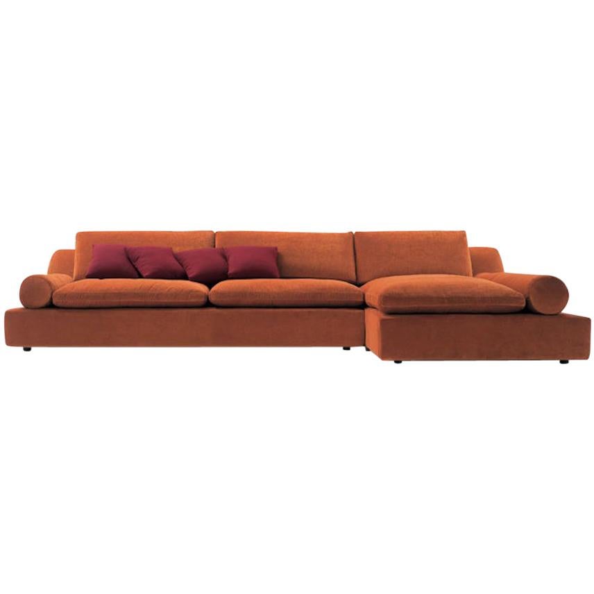 Nube Italia Tender Sofa in Orange Upholstery by Carlo Colombo